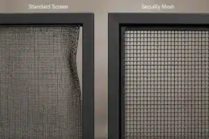 Comparison of standard screen vs security mesh door panels