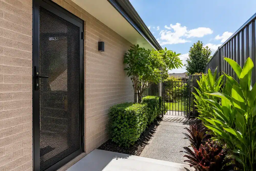 Side door with black security screen