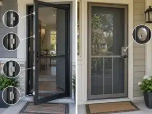 Multi-point lock system on security door
