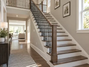 Modern staircase with secure railings